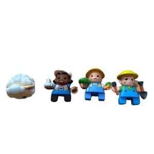 Little Tikes Waffle Blocks Figures Lot Farmers Sheep Baker